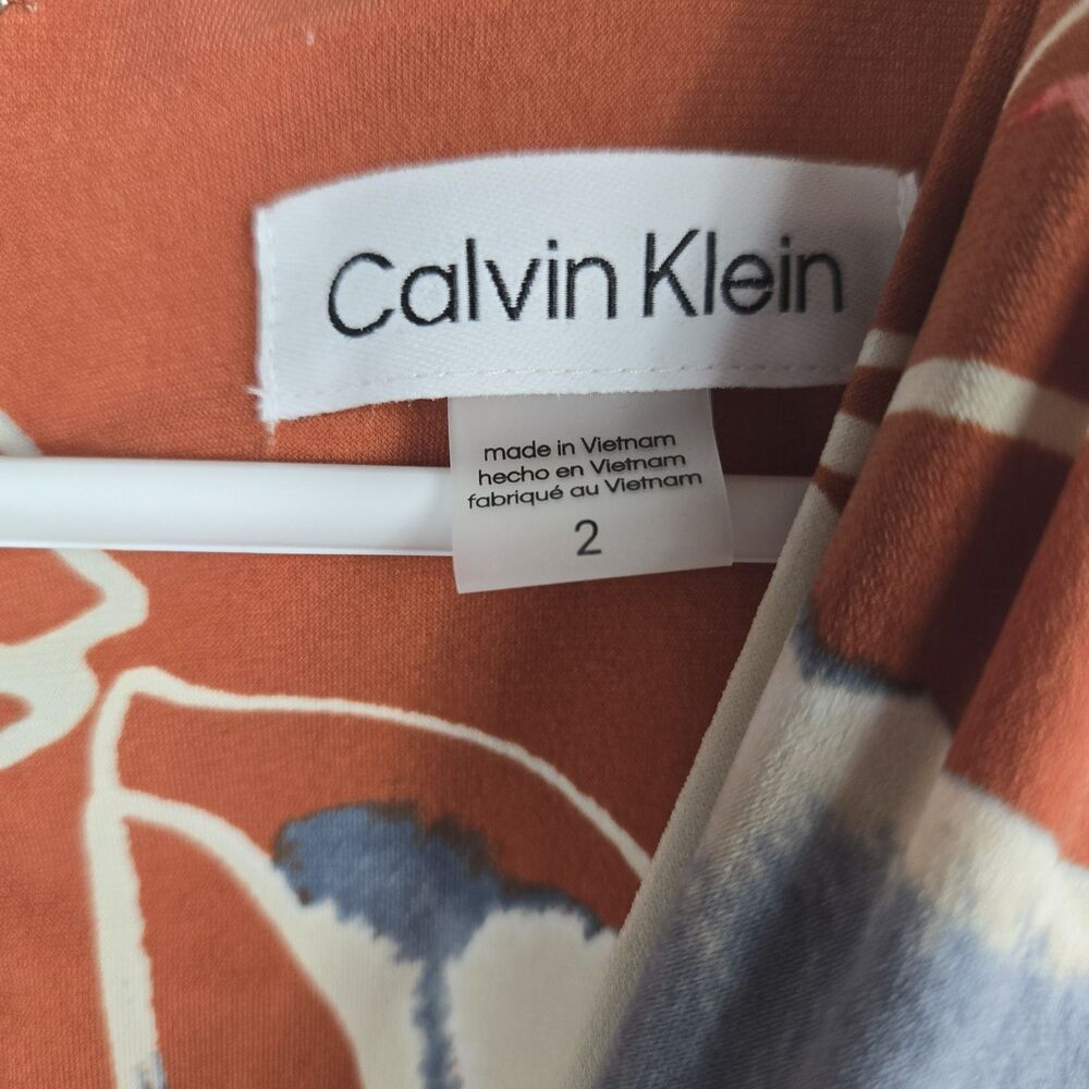 Calvin Klein Women's Size 2 Terra Floral Knotted Maxi Dress NWT‎ - Picture 3 of 13